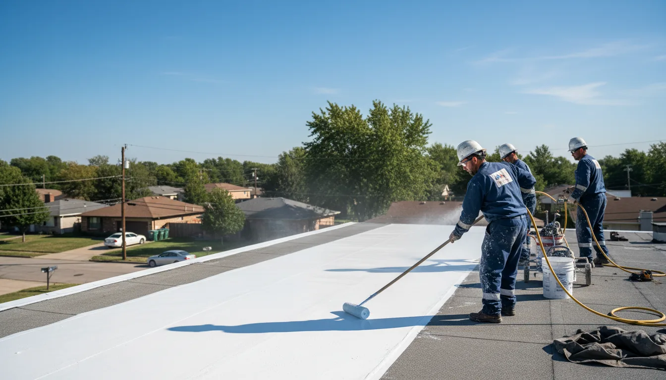 Commercial roof coating in Harristown, IL near me